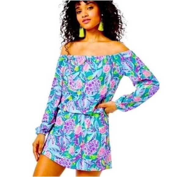Lilly Pulitzer Dresses & Skirts - Lilly Pulitzer Lana Skort Romper - Off Shoulder, Size XS (NWOT)